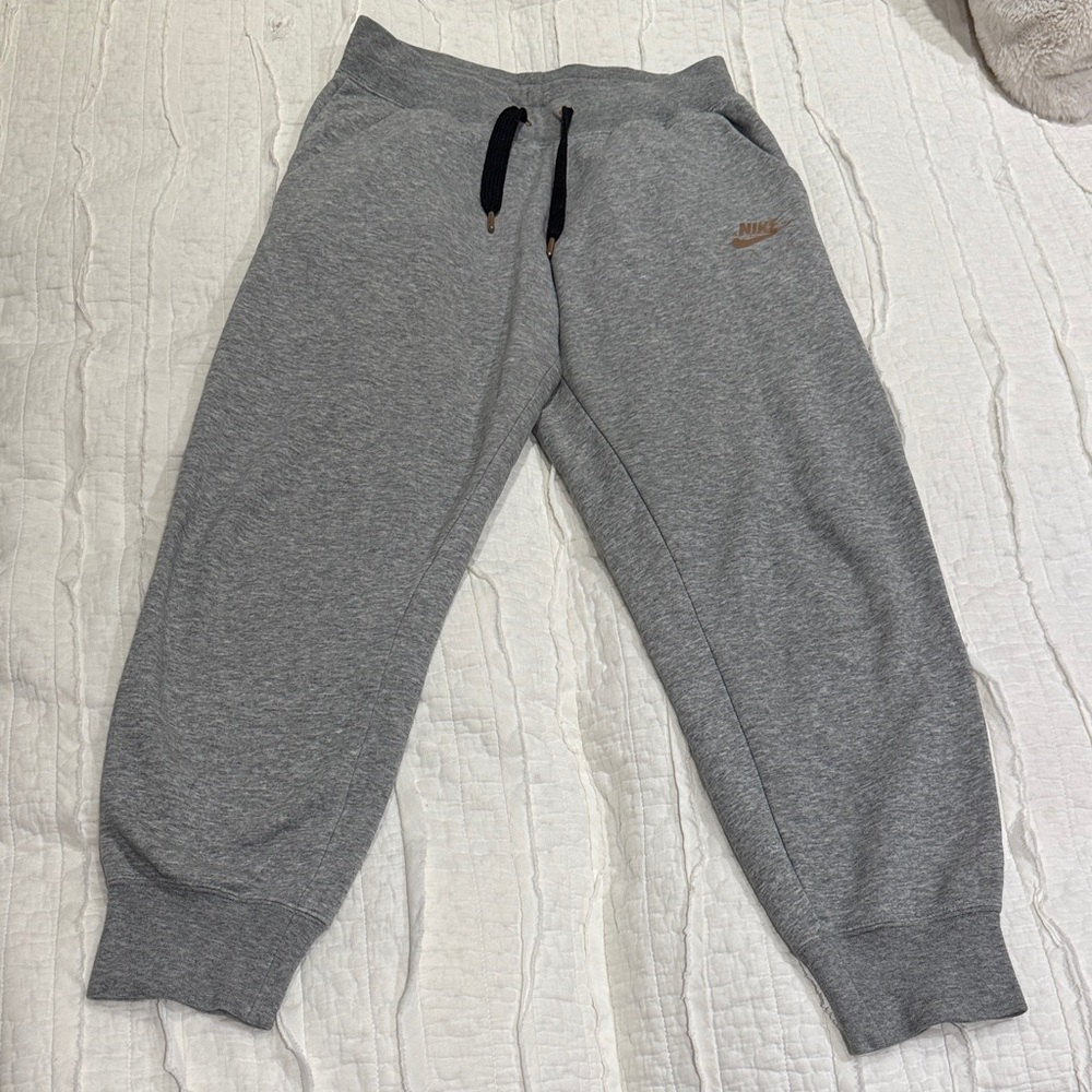 Nike Gray Joggers with Black Drawstring